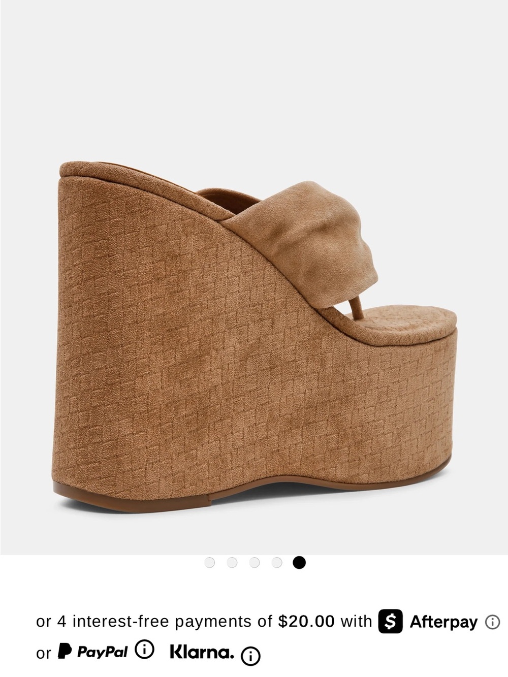 Steve Madden Saucy Taupe Suede Platform Wedge Sandals in Brown Like New
